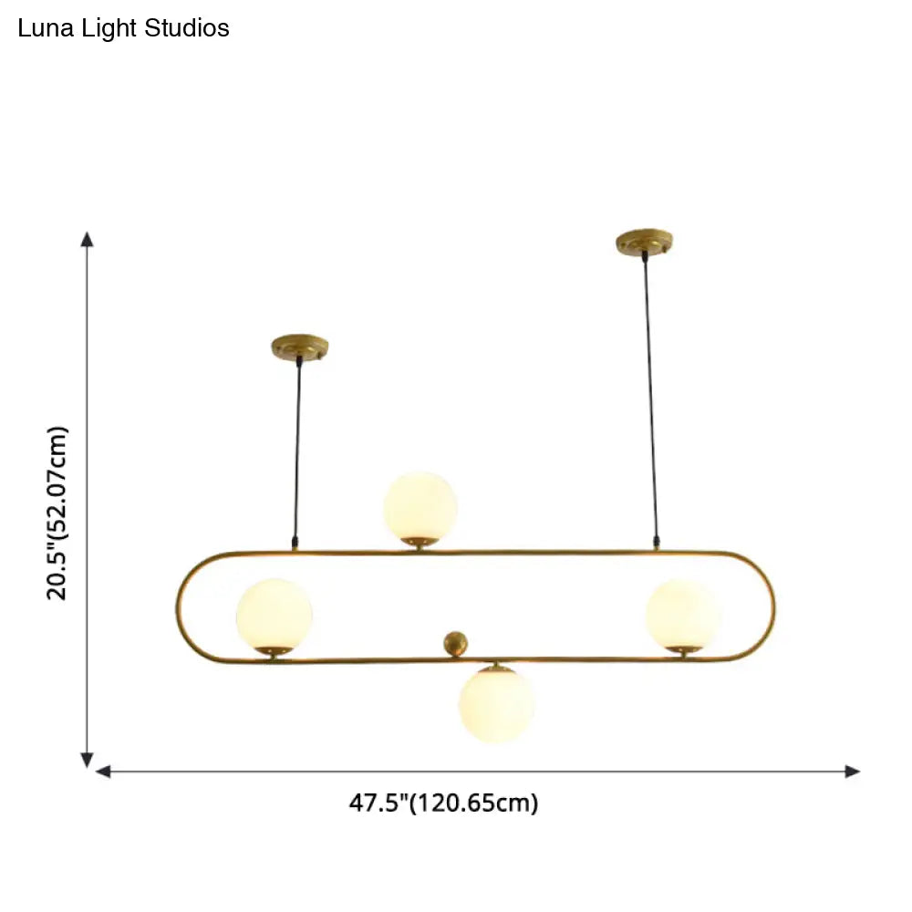Minimalist Ellipse Pendant Light: Modern Glass Globe Ceiling Fixture For Living Room Island