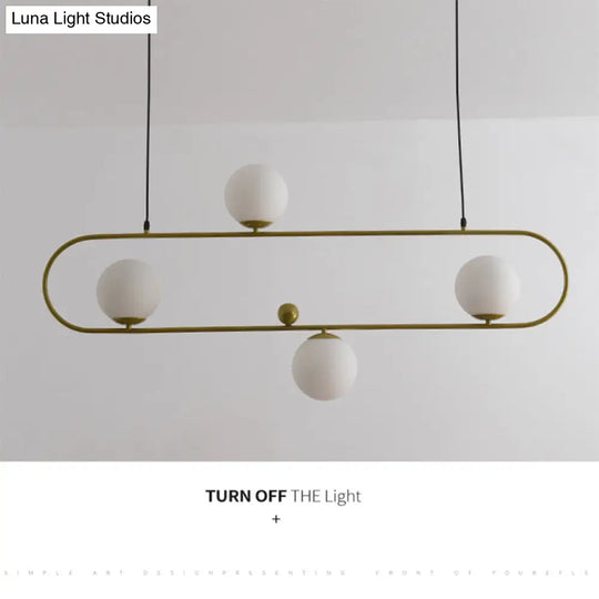 Minimalist Ellipse Pendant Light: Modern Glass Globe Ceiling Fixture For Living Room Island