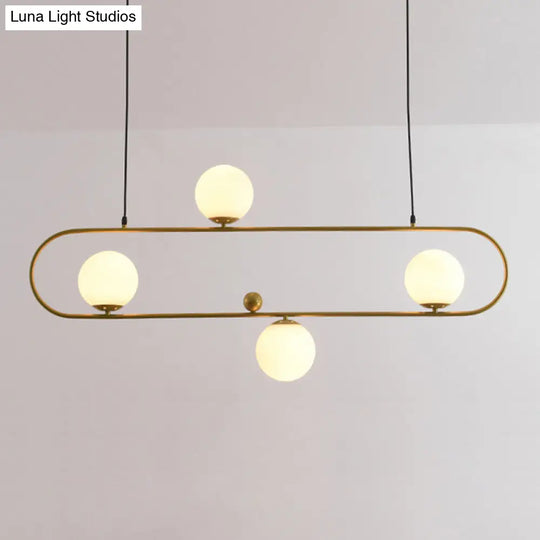 Minimalist Ellipse Pendant Light: Modern Glass Globe Ceiling Fixture For Living Room Island