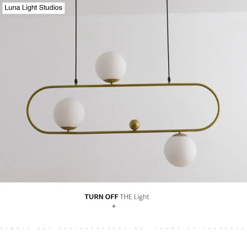 Minimalist Ellipse Pendant Light: Modern Glass Globe Ceiling Fixture For Living Room Island