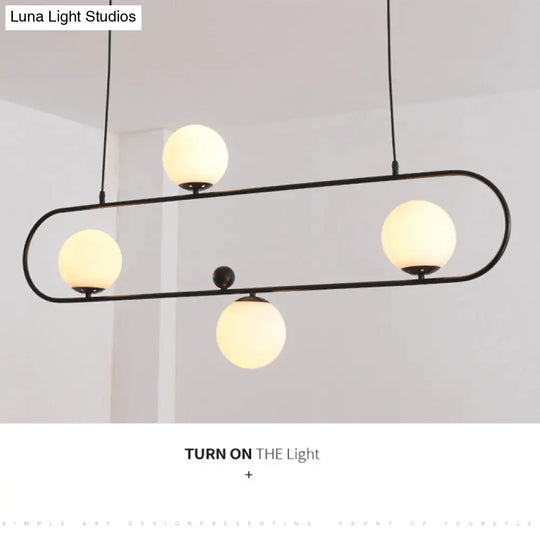Minimalist Ellipse Pendant Light: Modern Glass Globe Ceiling Fixture For Living Room Island