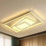 Minimalist Faceted Crystal White Ceiling Light Fixture - Led Flush Mount 19.5’/23.5’ W