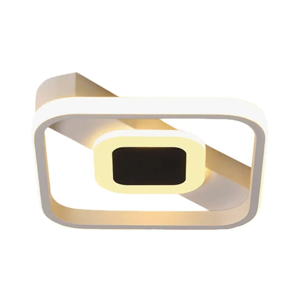 Minimalist Flush Mount Led Ceiling Lamp In White/Warm Light