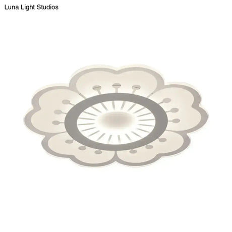 Minimalist Flush Mount Led Ceiling Lamp In White With Ultrathin Design & Acrylic Finish