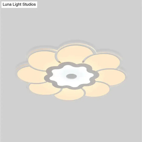 Minimalist Flush Mount Led Ceiling Lamp In White With Ultrathin Design & Acrylic Finish