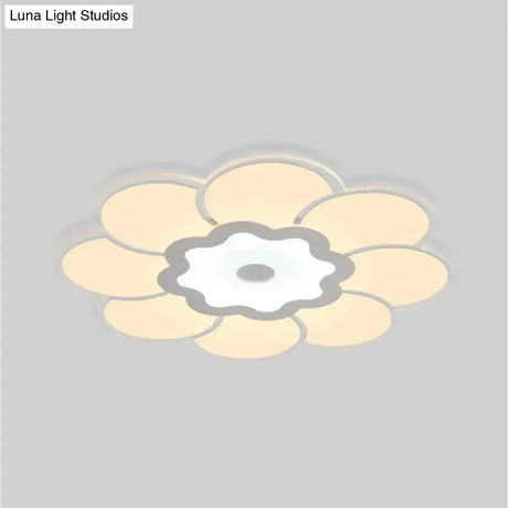 Minimalist Flush Mount Led Ceiling Lamp In White With Ultrathin Design & Acrylic Finish