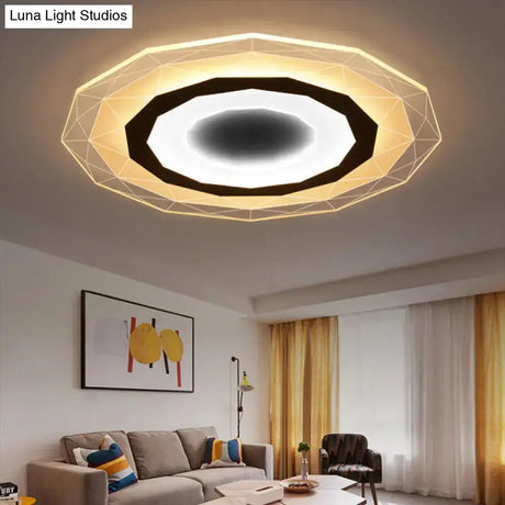 Minimalist Flush Mount Led Ceiling Lamp In White With Ultrathin Design & Acrylic Finish