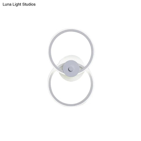 Minimalist Flush Mount Wall Sconce: Ring Acrylic Led Light In Warm/White