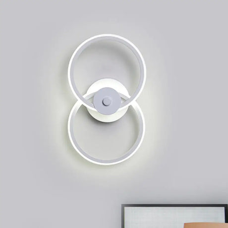 Minimalist Flush Mount Wall Sconce: Ring Acrylic Led Light In Warm/White White / Warm