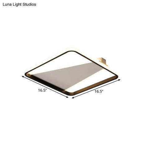Minimalist Geometric Acrylic Led Flush Light - Black Mount 16.5’/20.5’ Width