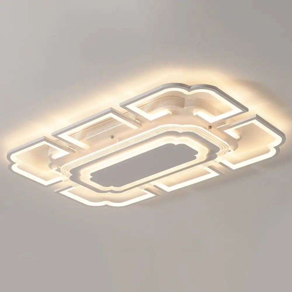 Minimalist Geometric Flush Mount Light - Modern Acrylic Spotlight For Living Room White / 41