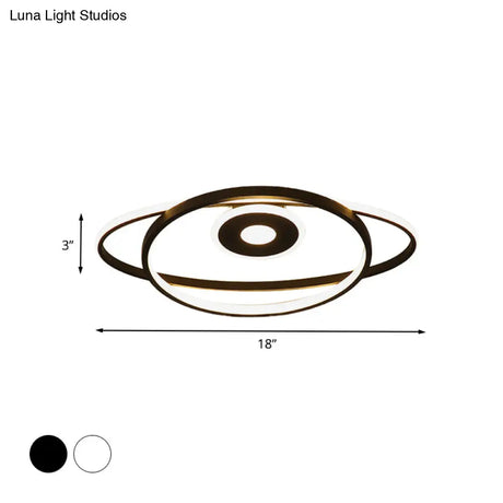 Minimalist Geometric Frame Led Flush Pendant Light For Bedroom With Warm/White Lighting