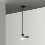 Minimalist Geometric Pendant Light - Single Resin-Cement Dining Room Suspension Fixture Grey / Round