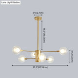 Minimalist Glass Chandelier With Clear Ball Shade - Modern Style Pendant Light For Living Room