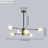 Minimalist Glass Chandelier With Clear Ball Shade - Modern Style Pendant Light For Living Room