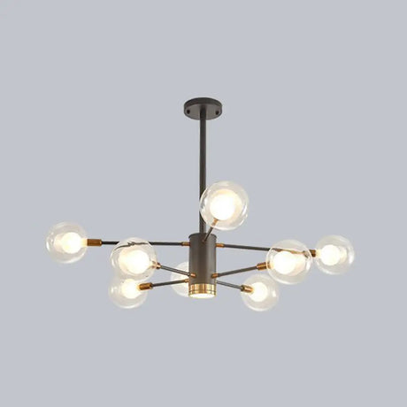 Minimalist Glass Chandelier With Clear Ball Shade - Modern Style Pendant Light For Living Room 8 /