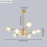 Minimalist Glass Chandelier With Clear Ball Shade - Modern Style Pendant Light For Living Room