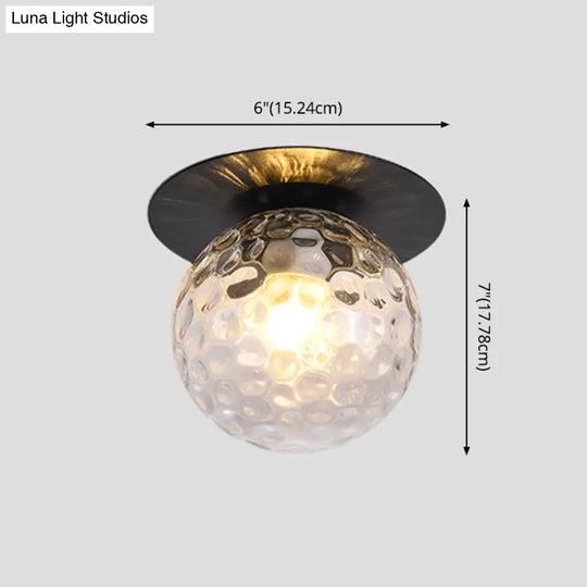 Minimalist Glass Globe Ceiling Mount Light Fixture