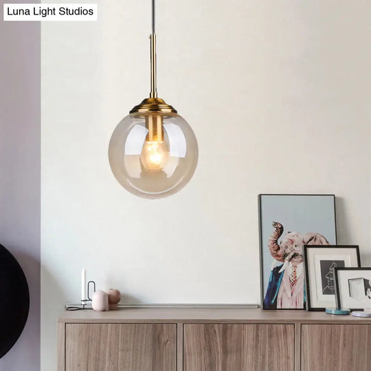 Modern Minimalist Glass Sphere Pendant Light Fixture For Indoor Ceiling