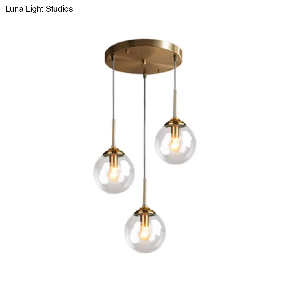 Minimalist Glass Sphere Pendant Light Fixture For Modern Indoor Ceiling Lighting