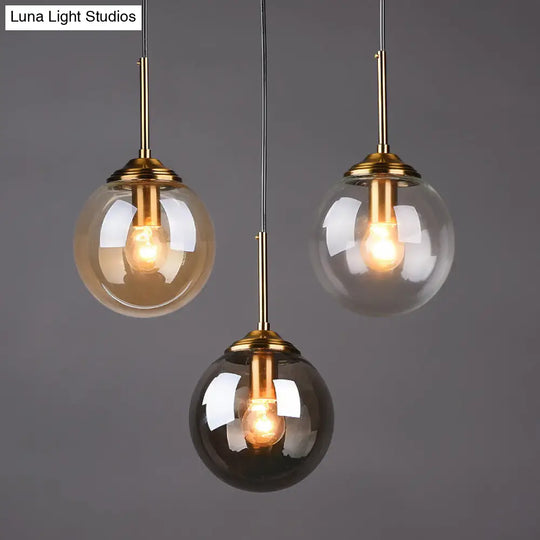 Modern Minimalist Glass Sphere Pendant Light Fixture For Indoor Ceiling