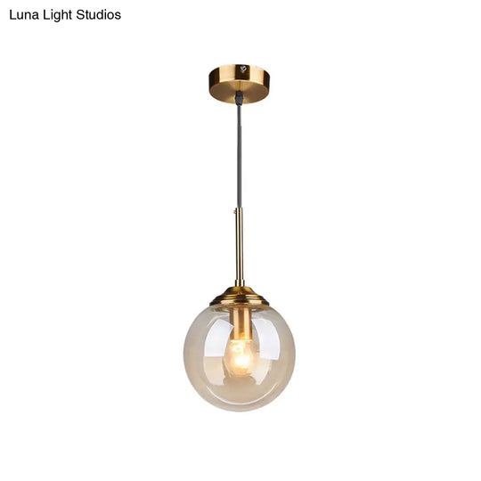 Modern Minimalist Glass Sphere Pendant Light Fixture For Indoor Ceiling