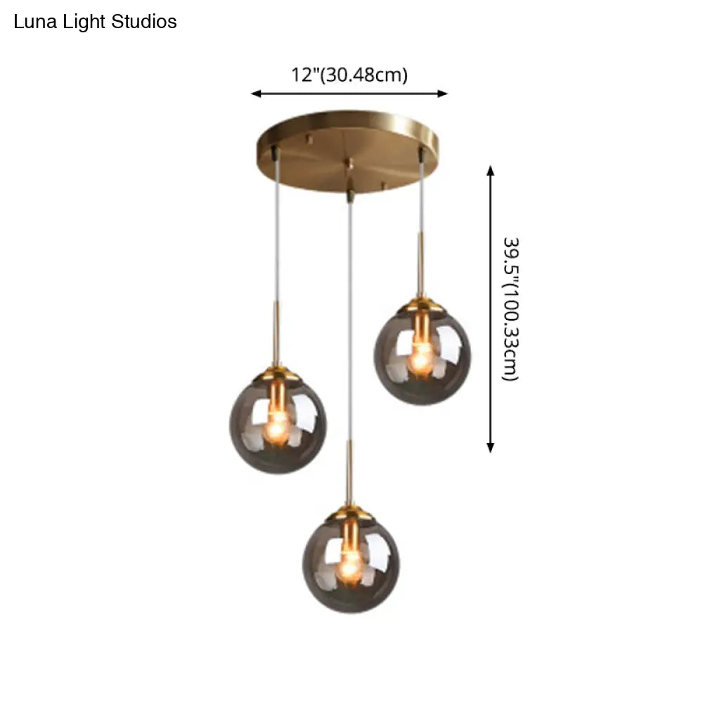 Minimalist Glass Sphere Pendant Light Fixture For Modern Indoor Ceiling Lighting