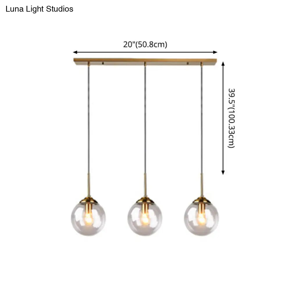 Modern Minimalist Glass Sphere Pendant Light Fixture For Indoor Ceiling