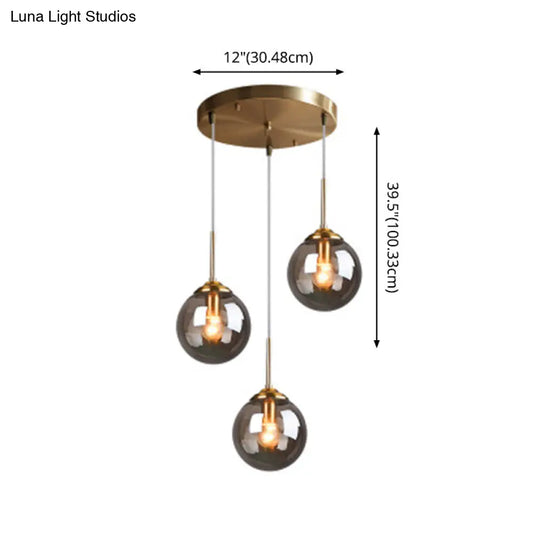 Modern Minimalist Glass Sphere Pendant Light Fixture For Indoor Ceiling