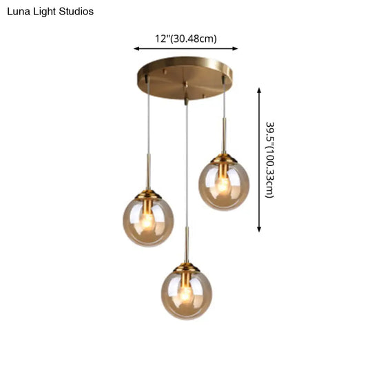 Minimalist Glass Sphere Pendant Light Fixture For Modern Indoor Ceiling Lighting
