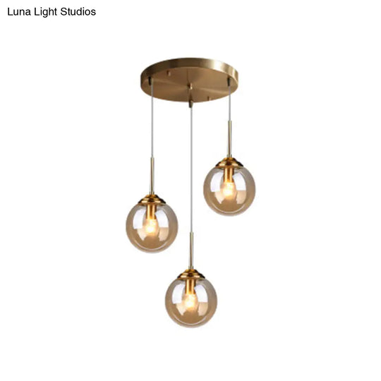 Modern Minimalist Glass Sphere Pendant Light Fixture For Indoor Ceiling