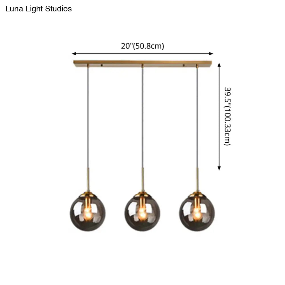 Minimalist Glass Sphere Pendant Light Fixture For Modern Indoor Ceiling Lighting