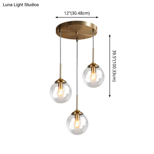 Minimalist Glass Sphere Pendant Light Fixture For Modern Indoor Ceiling Lighting