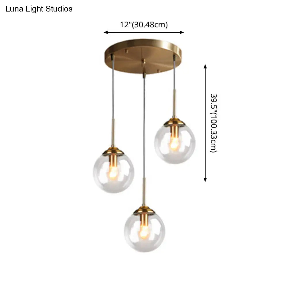 Modern Minimalist Glass Sphere Pendant Light Fixture For Indoor Ceiling