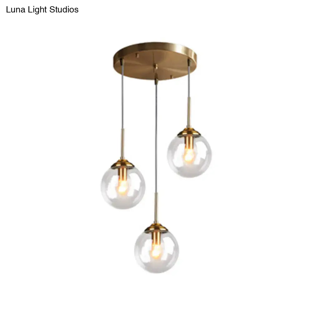 Modern Minimalist Glass Sphere Pendant Light Fixture For Indoor Ceiling