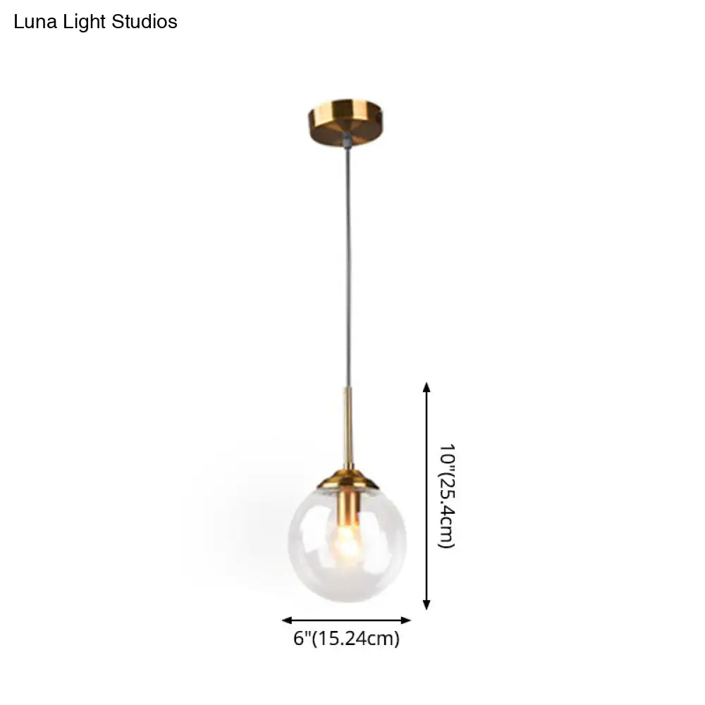 Modern Minimalist Glass Sphere Pendant Light Fixture For Indoor Ceiling