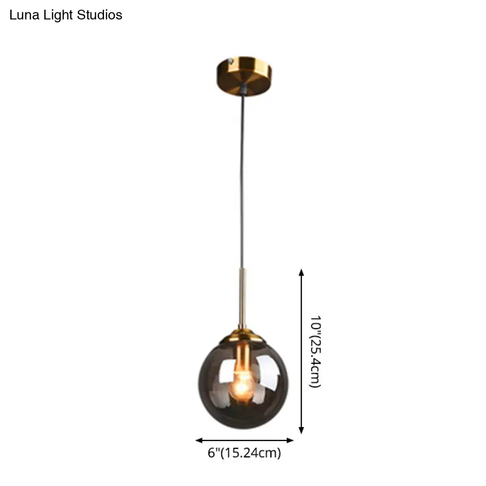 Minimalist Glass Sphere Pendant Light Fixture For Modern Indoor Ceiling Lighting