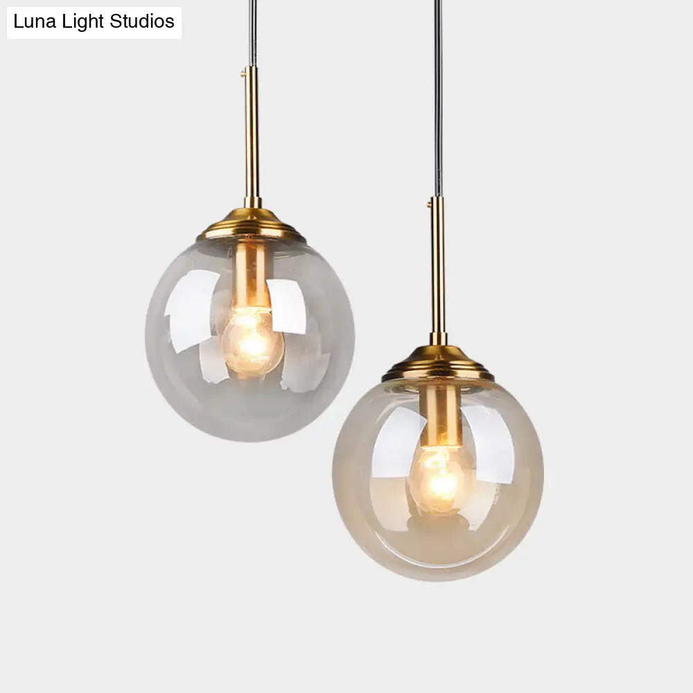 Modern Minimalist Glass Sphere Pendant Light Fixture For Indoor Ceiling