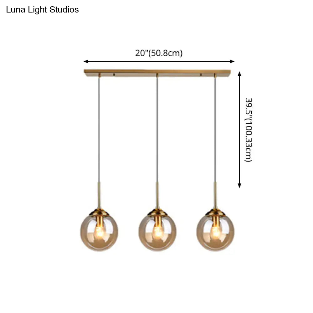 Modern Minimalist Glass Sphere Pendant Light Fixture For Indoor Ceiling