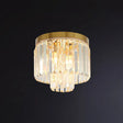 Minimalist Gold Crystal Flush Mount Lighting Fixture For Living Room / 12’
