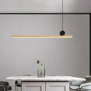 Minimalist Gold Finish Linear Pendant Lighting - 34.5/46.5 Wide Led Acrylic Island Overhead Light /