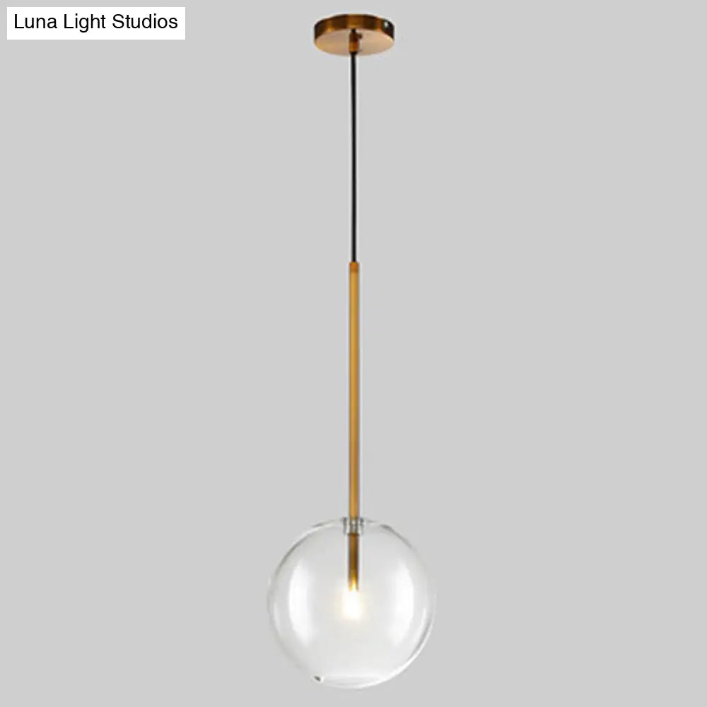 Minimalist Gold Globe Glass Pendant Light Fixture / 10