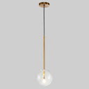 Minimalist Gold Globe Glass Pendant Light Fixture / 6