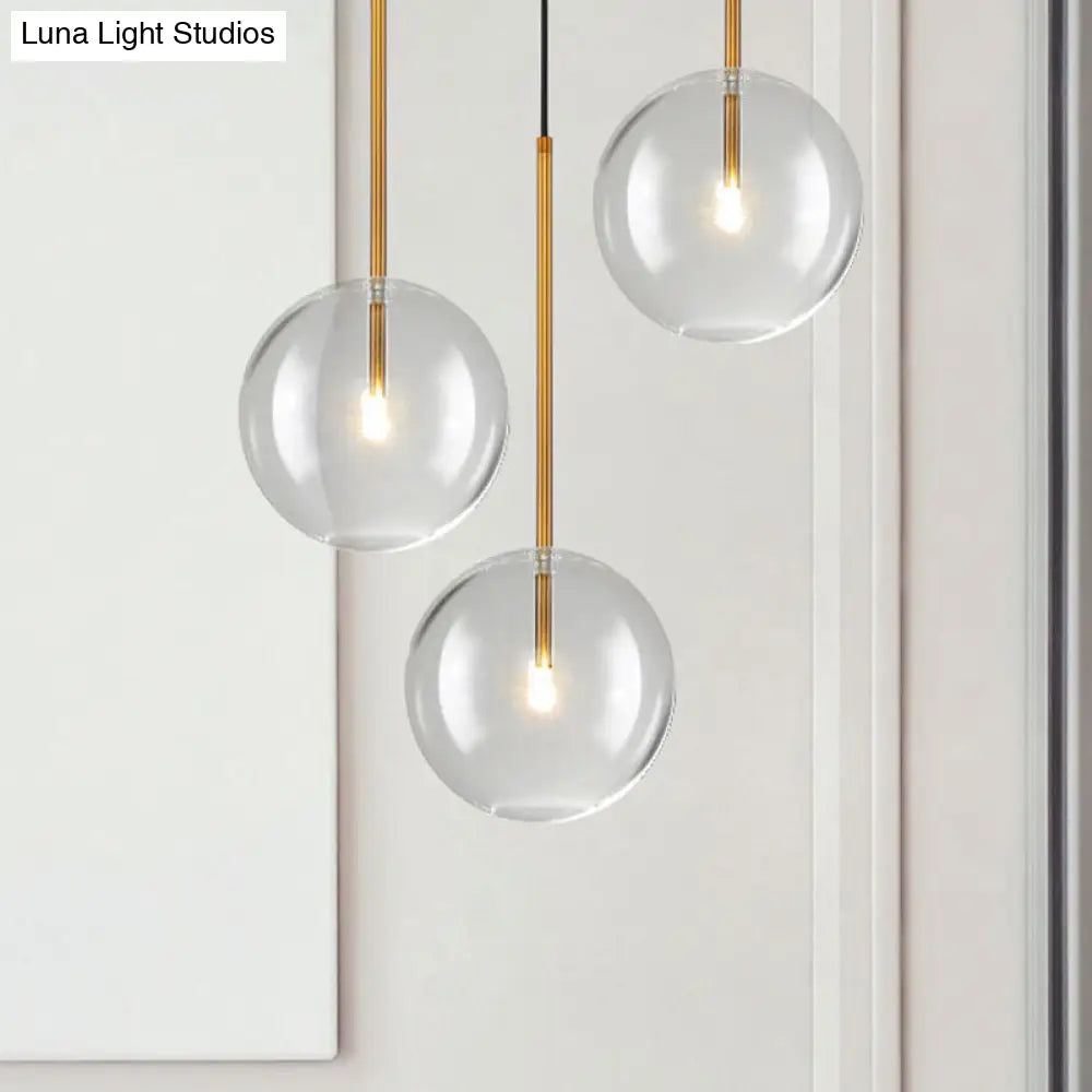Minimalist Gold Globe Glass Pendant Light Fixture