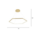 Minimalist Gold Led Chandelier For Living Room - Stainless Steel Hexagon Suspension Lamp 1 /