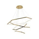 Minimalist Gold Led Chandelier For Living Room - Stainless Steel Hexagon Suspension Lamp 4 /