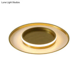 Minimalist Gold Led Flush Mount Ceiling Light In Three Colors