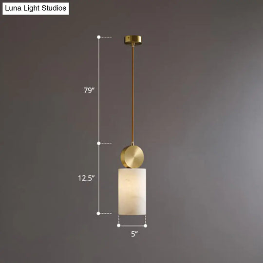 Minimalist Gold Marble Block Hanging Pendant Lamp For Bedroom / 5