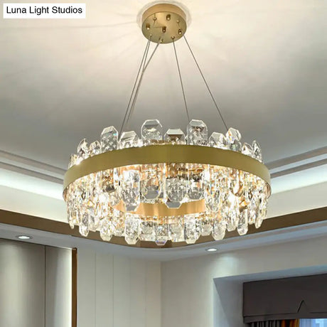 Minimalist Gold Plated Crystal Pendant Light With 8 Bulbs