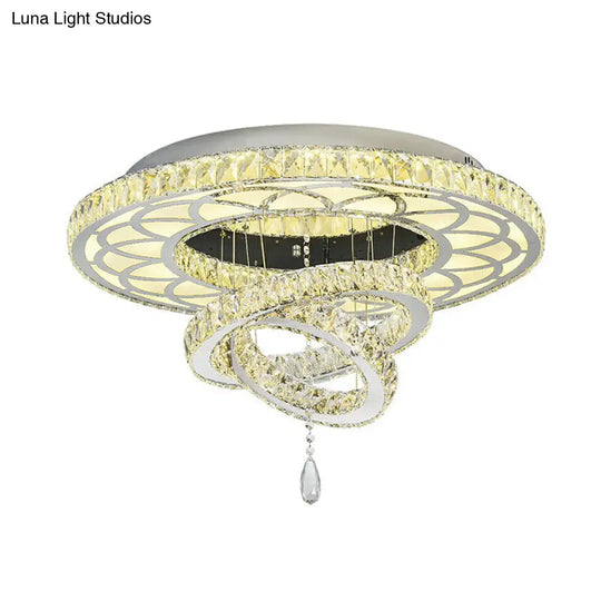 Minimalist Halo Ring Crystal Ceiling Mounted Light For Dining Room
